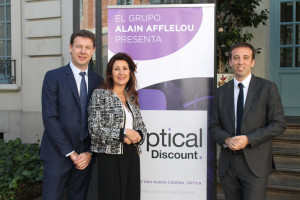 Frederic-Poux-Presidente-Grupo-ALAIN-AFFLELOU-Eva-Ivars-Directora-General-ALAIN-AFFLELOU-Espana-y-Jorge-Molares-Director-General-de-OPTICAL-DISCOUNT