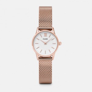 Reloj La Vedette Mesh Rose Gold White